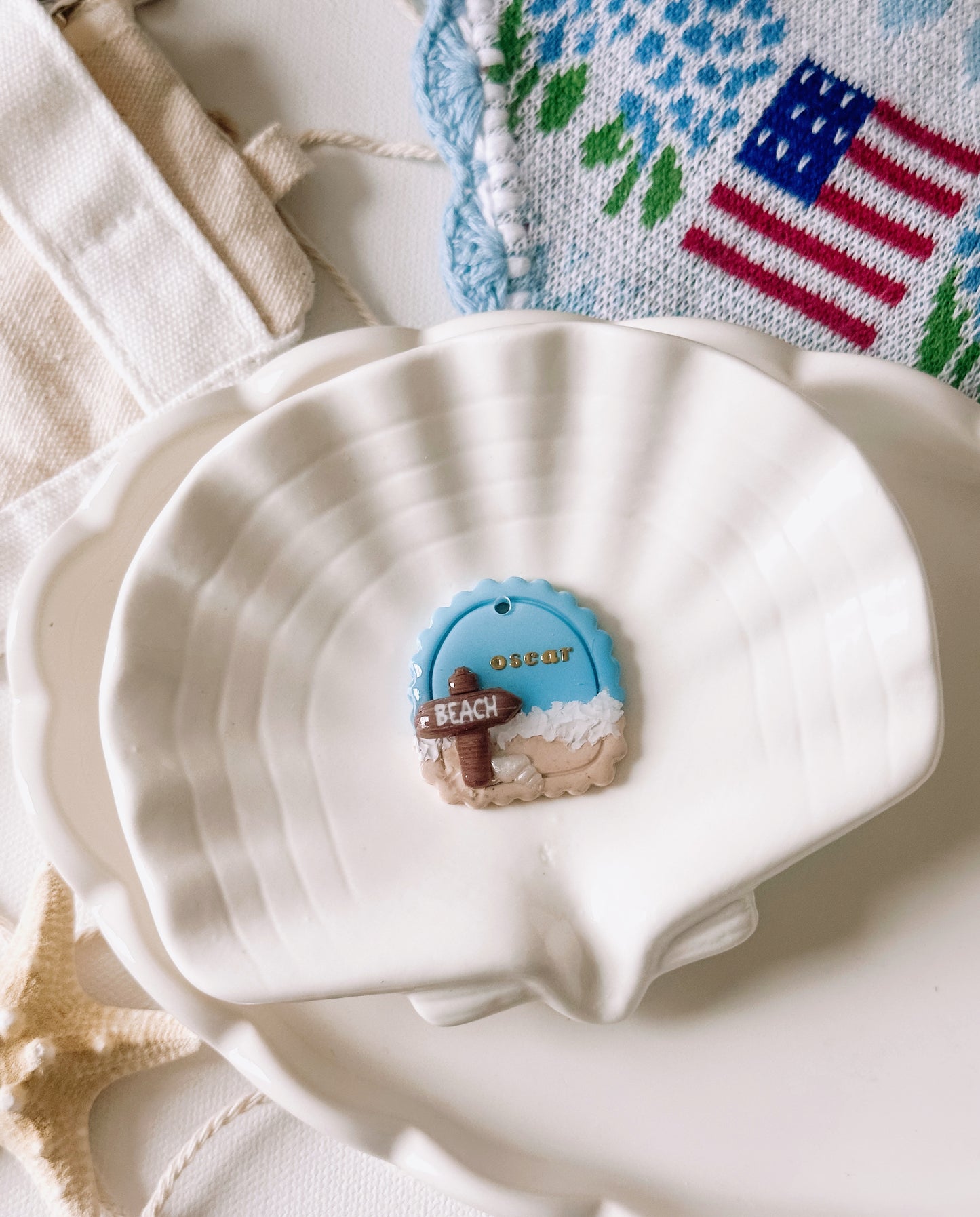 BEACHY- Clay Pet ID Tag
