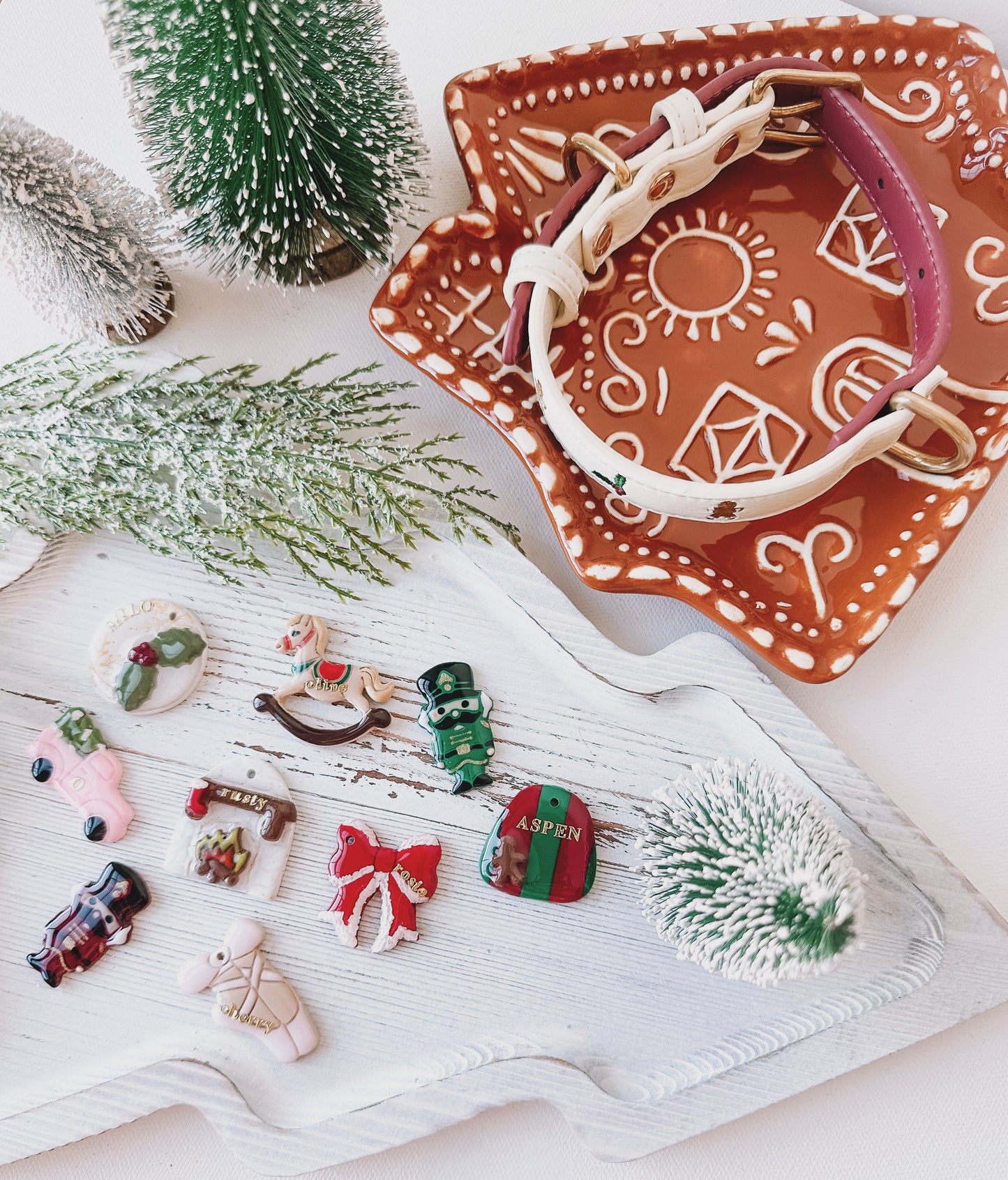 VINTAGE VIBES- Clay Pet ID Tags ( multiple options)