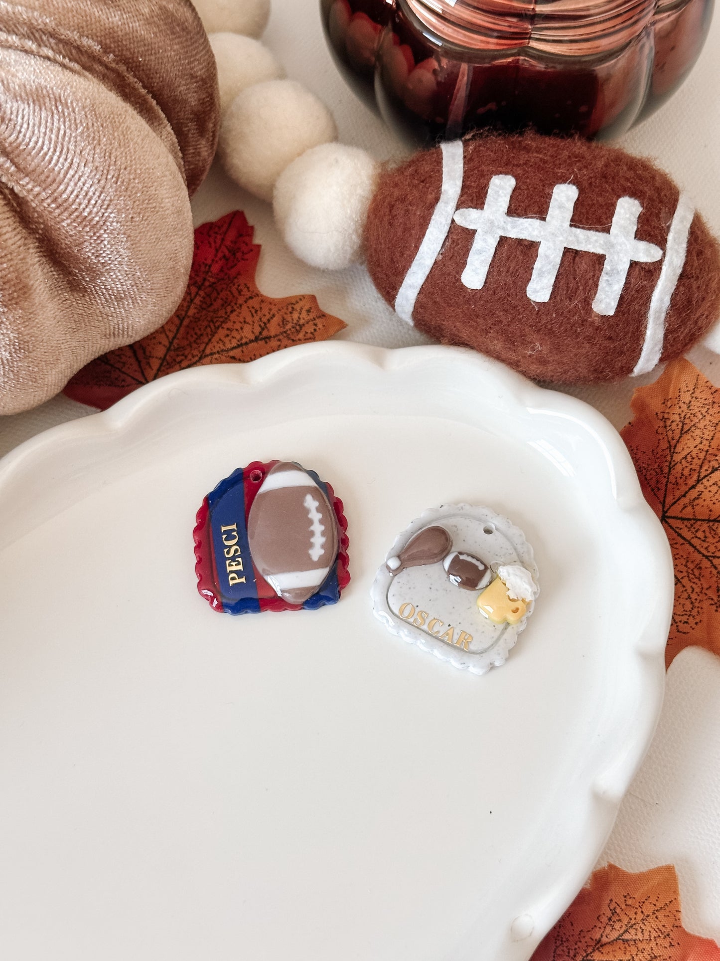 FOOTBALL SZN- Clay Pet ID Tag