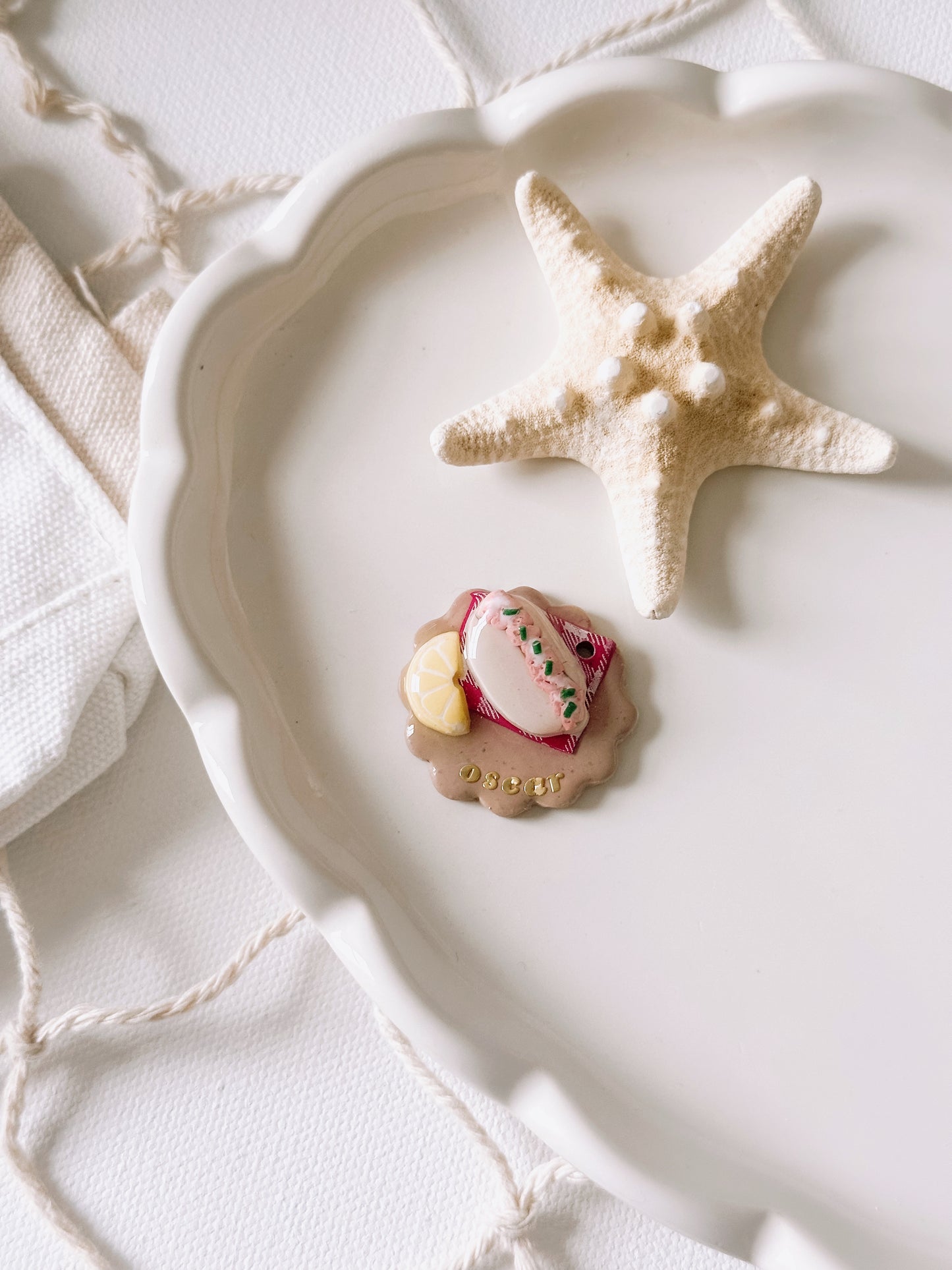 LOBSTER ROLL- Clay Pet ID Tag