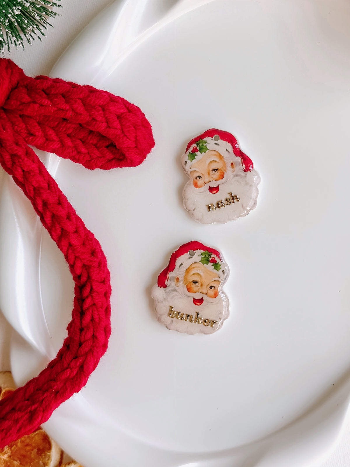 VINTAGE SANTA - Clay Pet ID Tag
