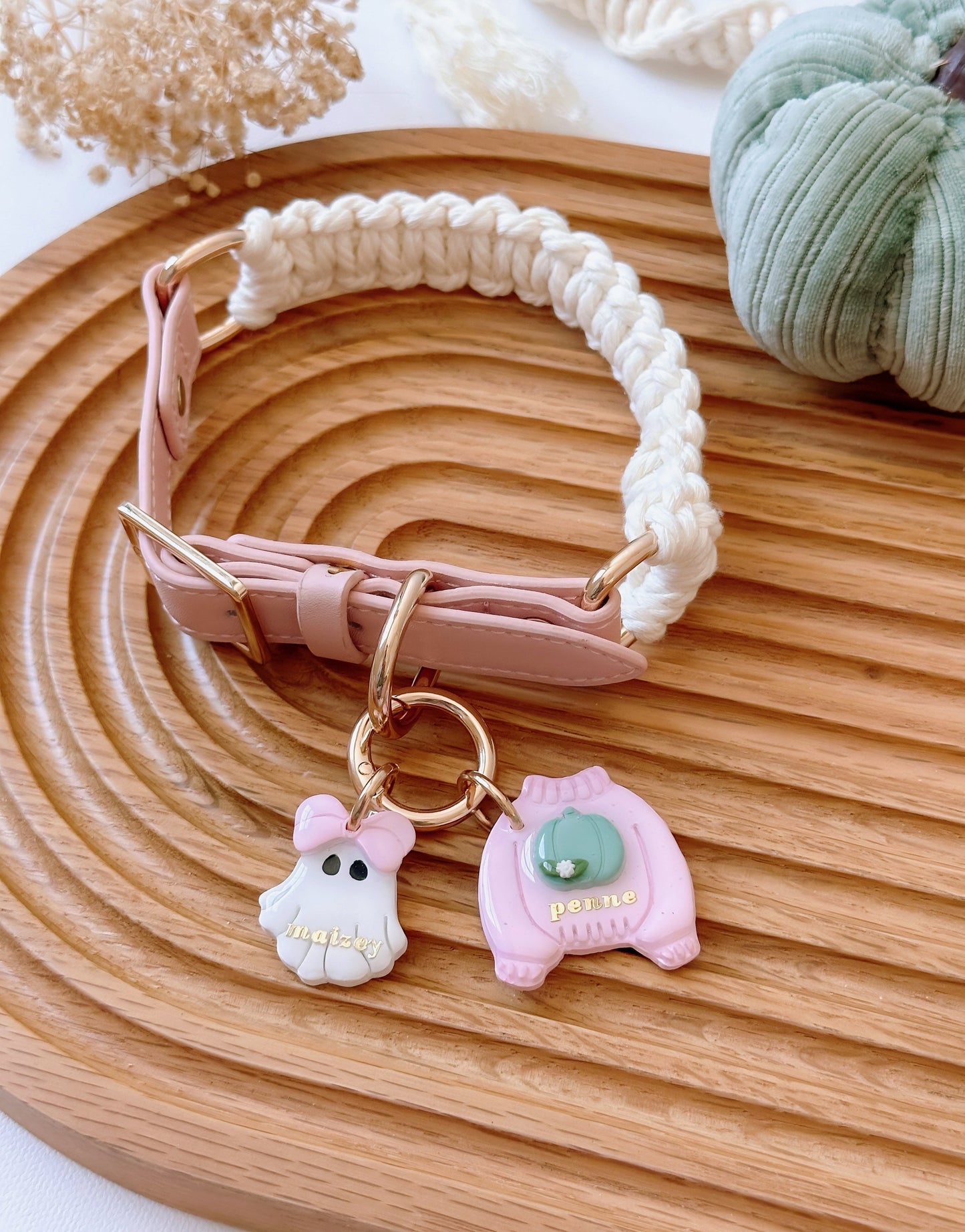 Custom Color Fall Macrame Vegan Leather Collar