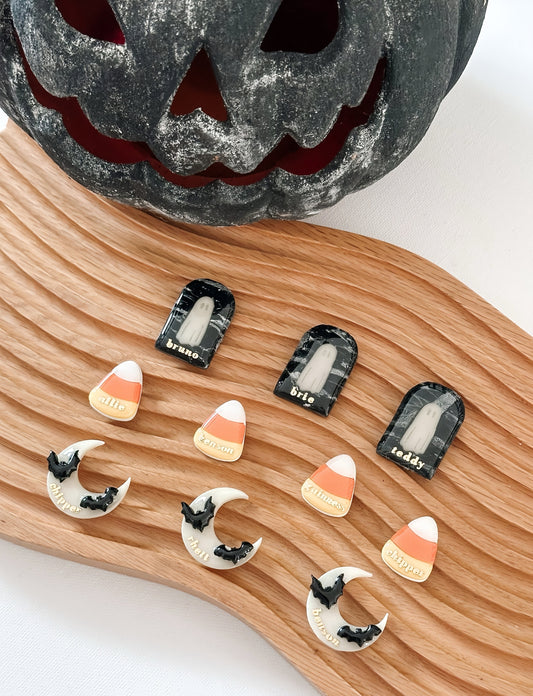 TRICKS AND TREATS - Clay Pet ID Tag (multiple options)