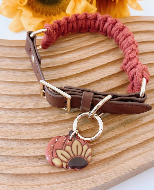 SUNFLOWER- Clay Pet ID Tag