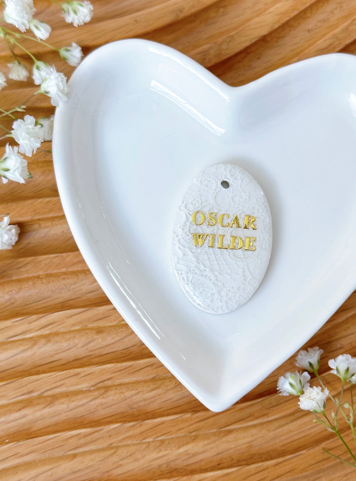 LACE OVAL- Clay Pet ID Tag