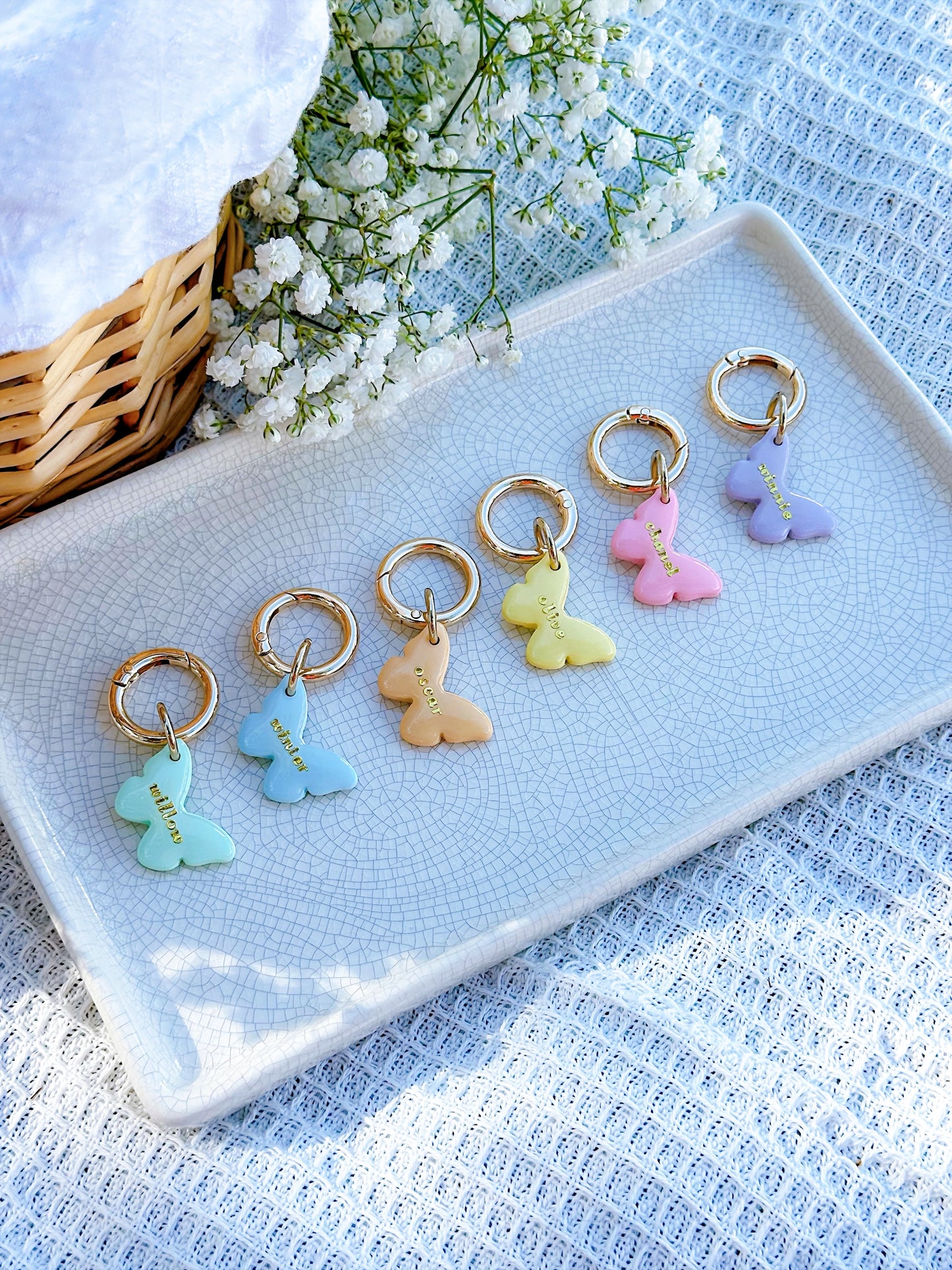 PASTEL BUTTERFLY- Clay Pet ID Tag