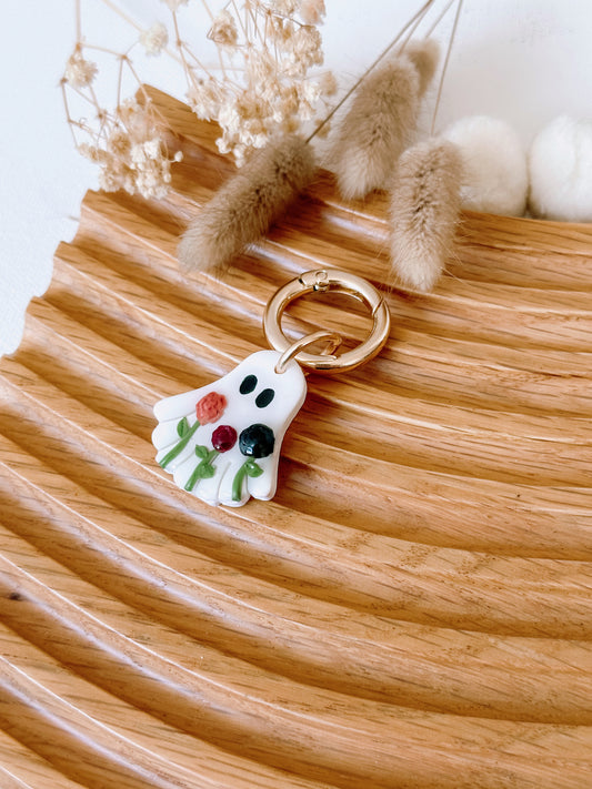 ROSE THE GHOST- Clay Pet ID Tag