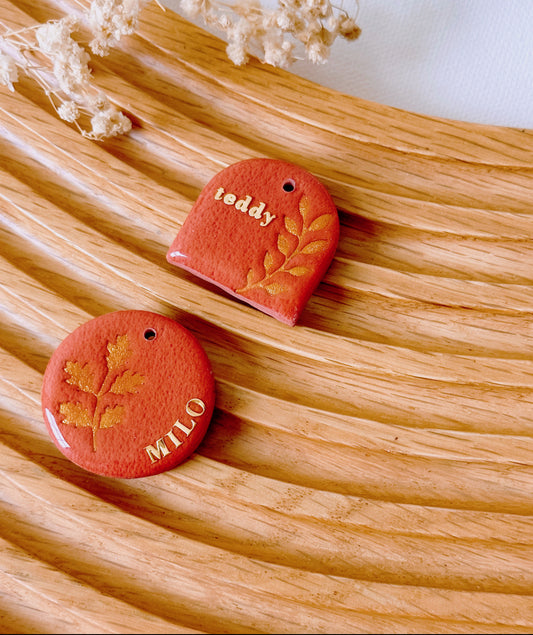 AUTUMN- Clay Pet ID Tag