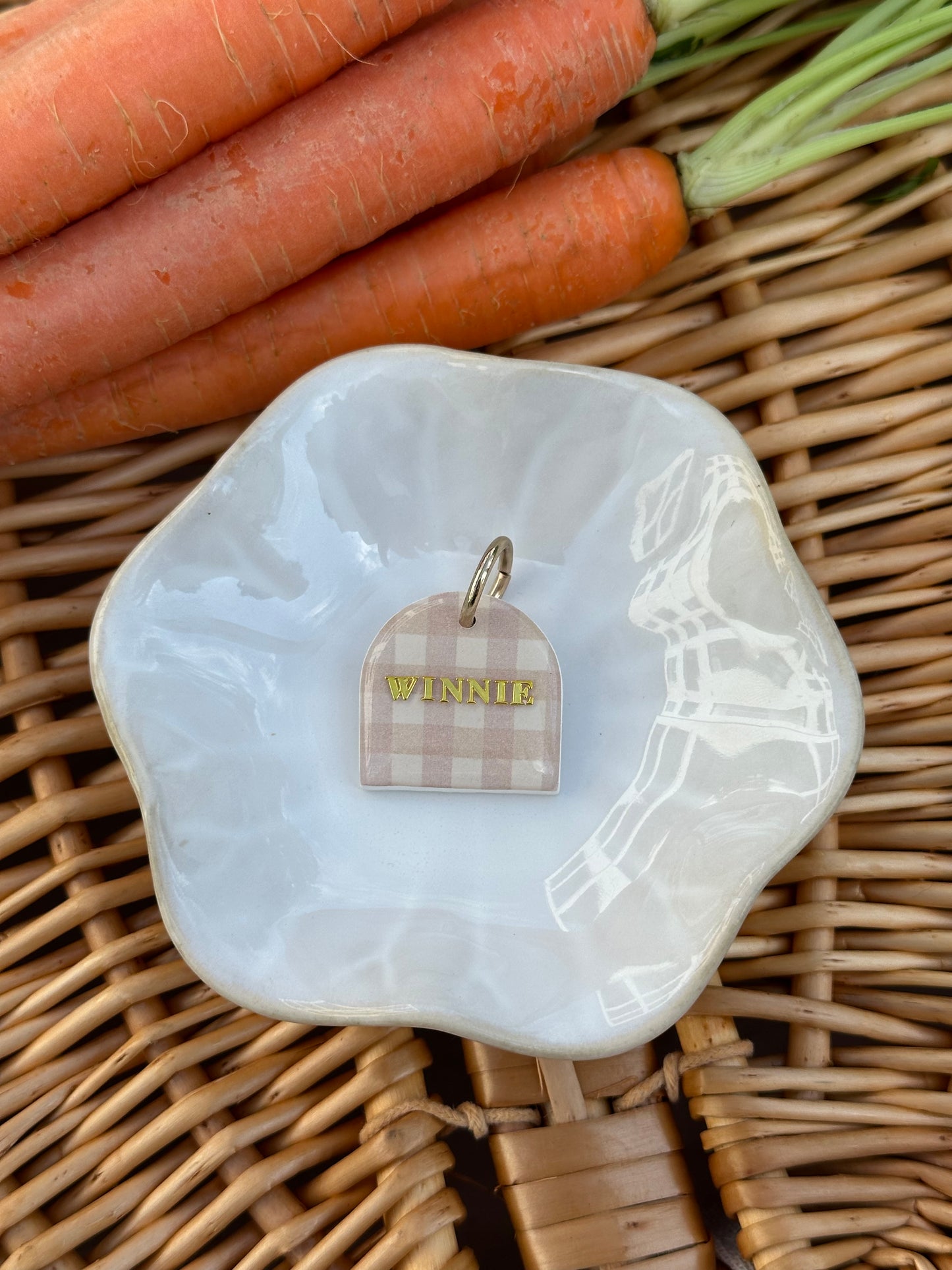 GINGHAM ARCH- Clay Pet ID Tag