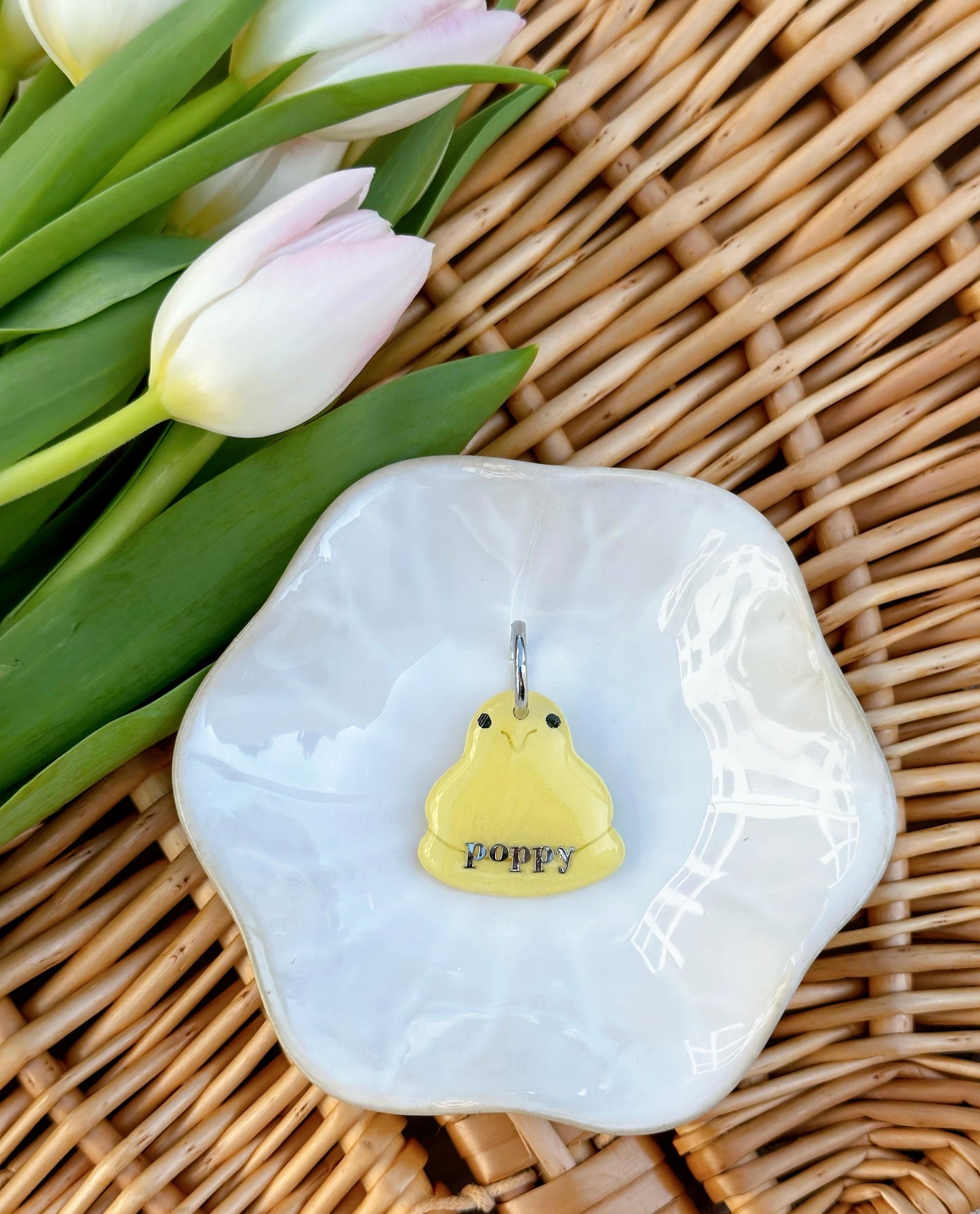 PEEP CHICK- Clay Pet ID Tag