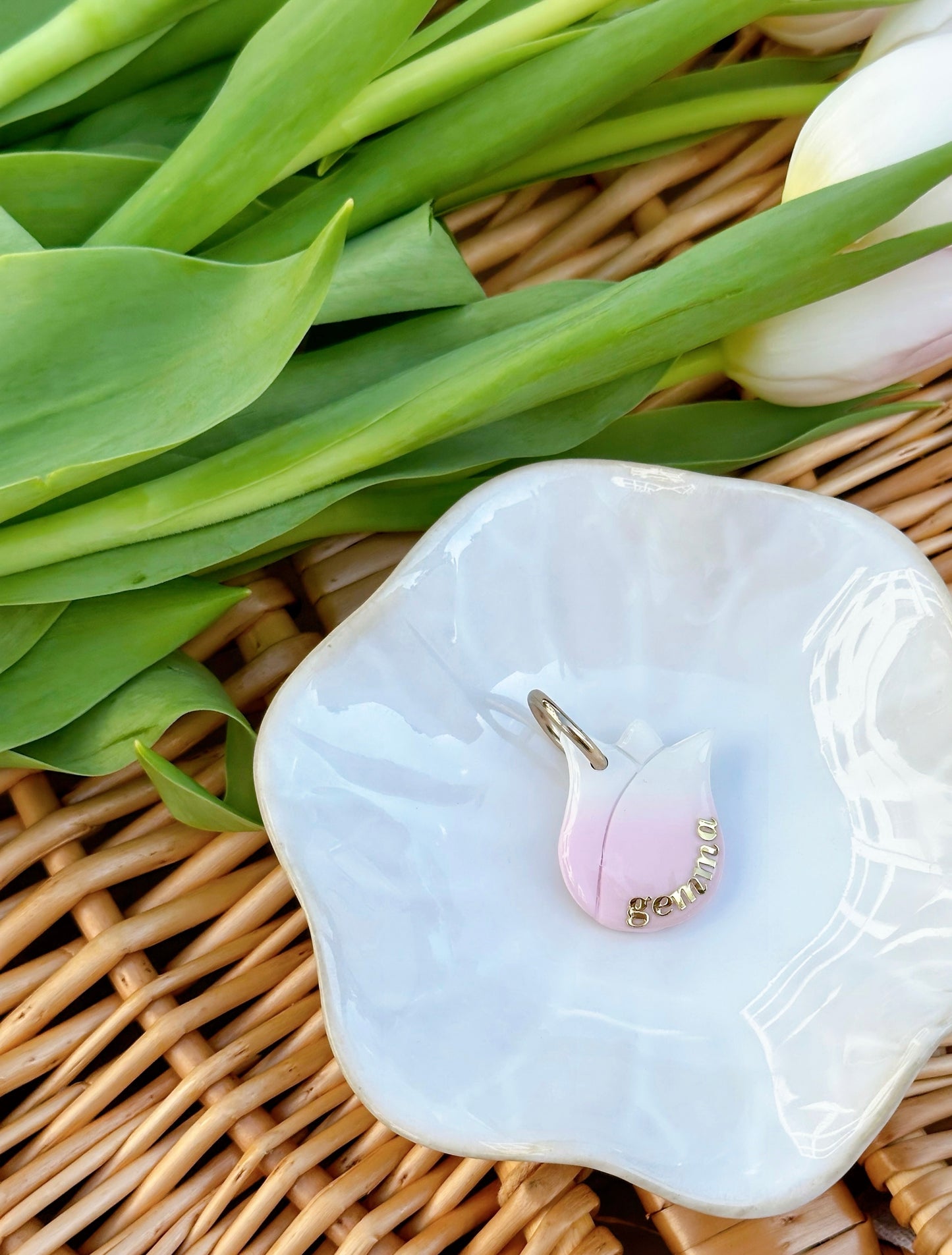 TULIP- Clay Pet ID Tag ( more colors)