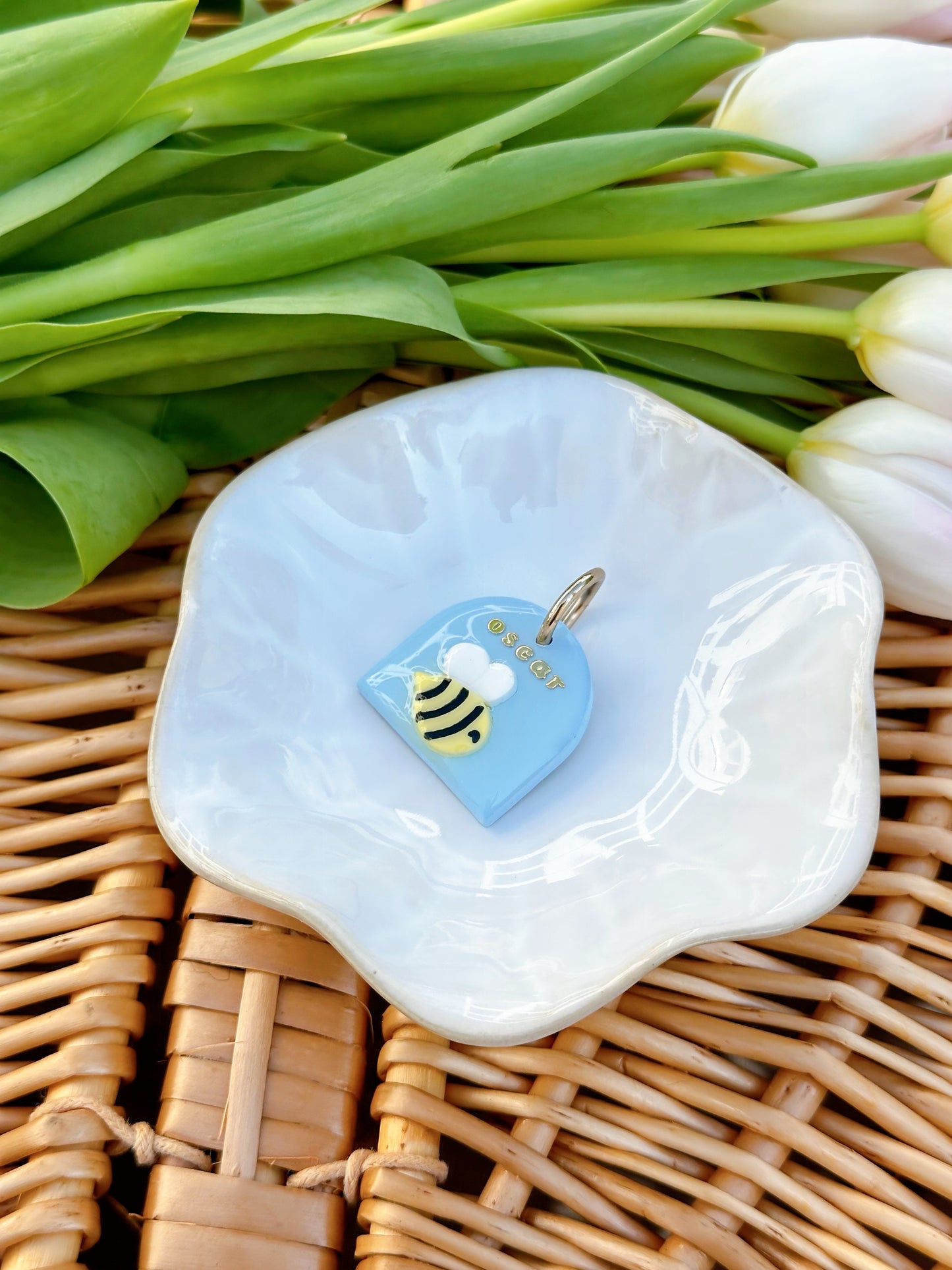 BEE- Clay Pet ID Tag