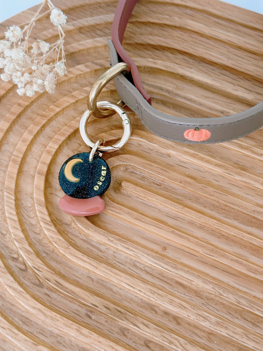 CRYSTAL BALL- Clay Pet ID Tag