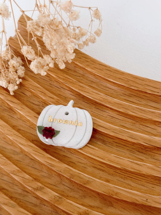 CUSTOM PUMPKIN- Clay Pet ID Tag