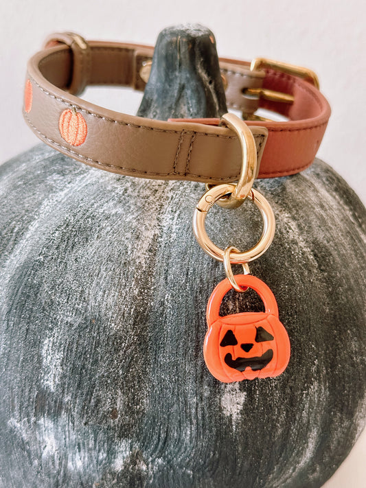 PUMPKIN BUCKET- Clay Pet ID Tag