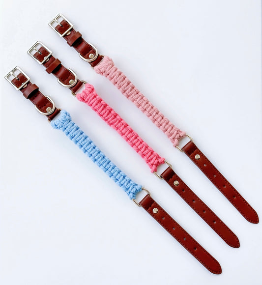 Summer Macrame Vegan Leather Collar
