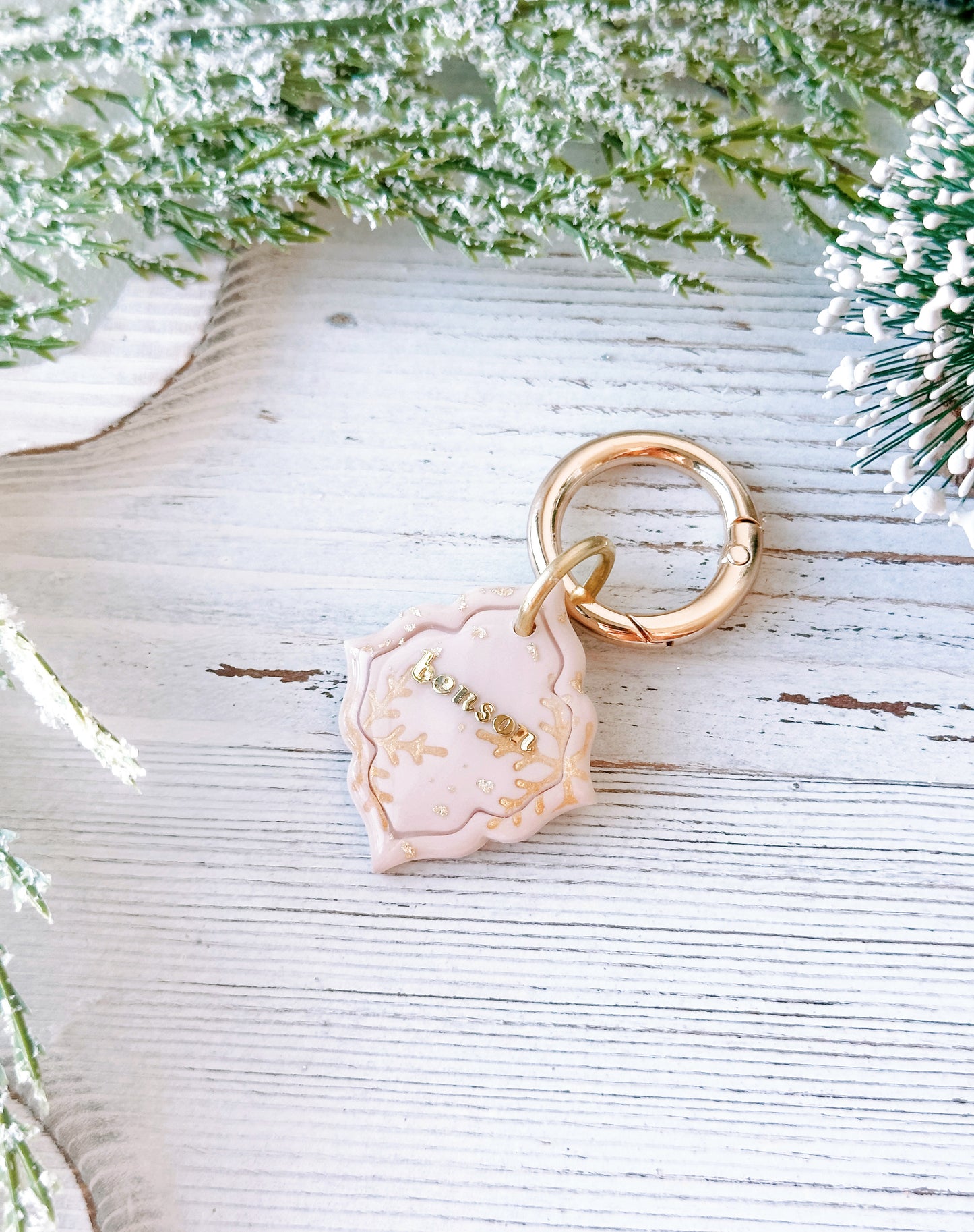 SNOWFLAKE- Clay Pet ID Tag