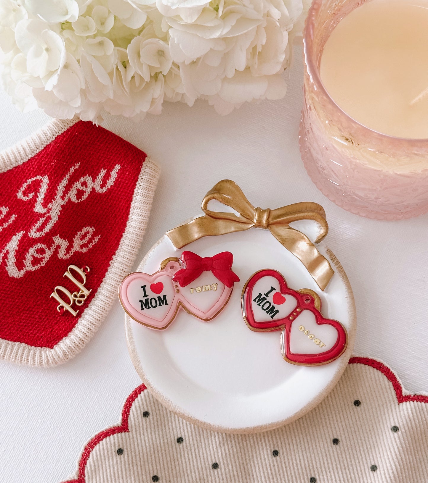 I HEART MOM- Clay Pet ID Tag