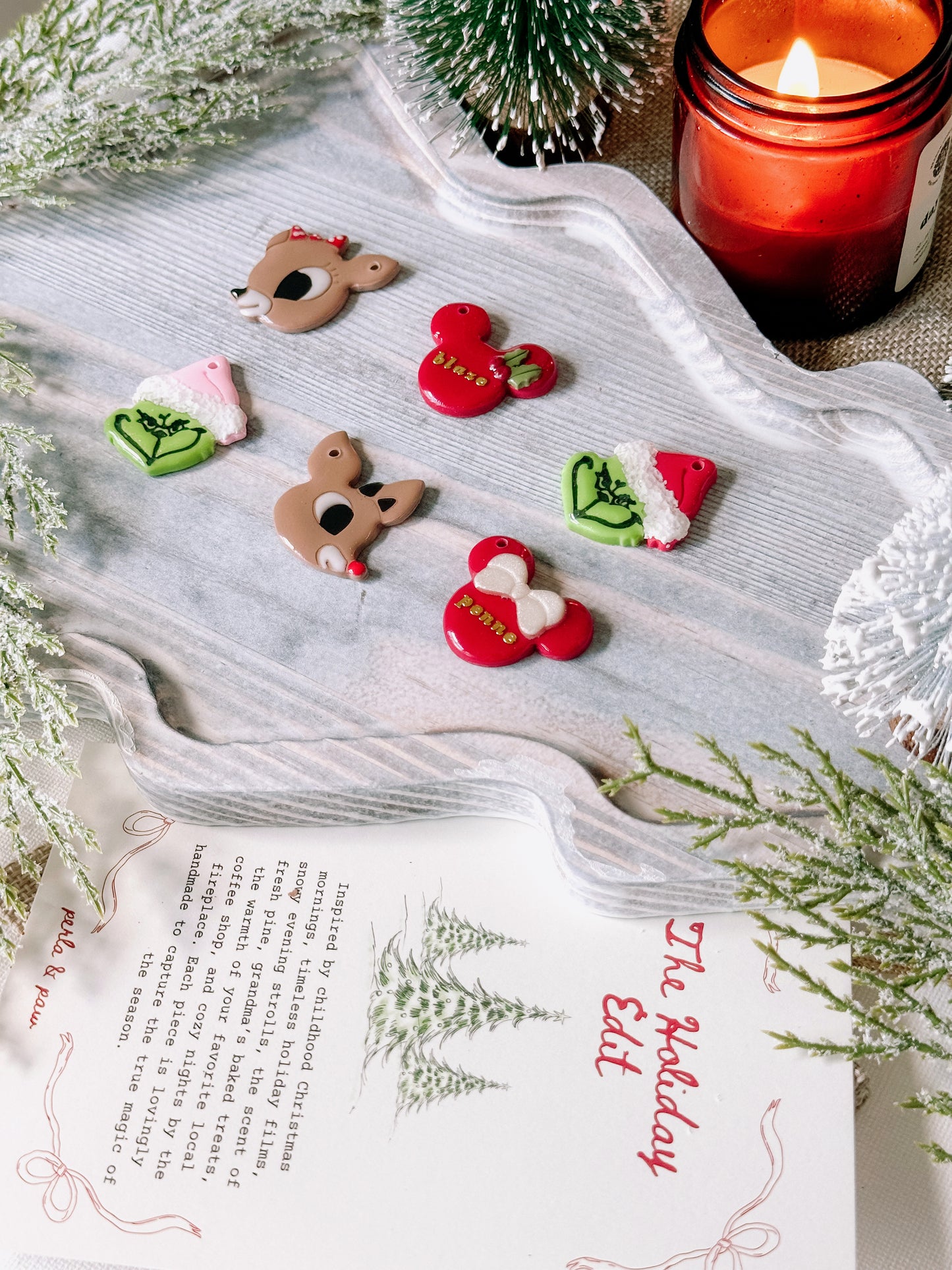 HOLIDAY CLASSICS- Clay Pet ID Tag (multiple options)