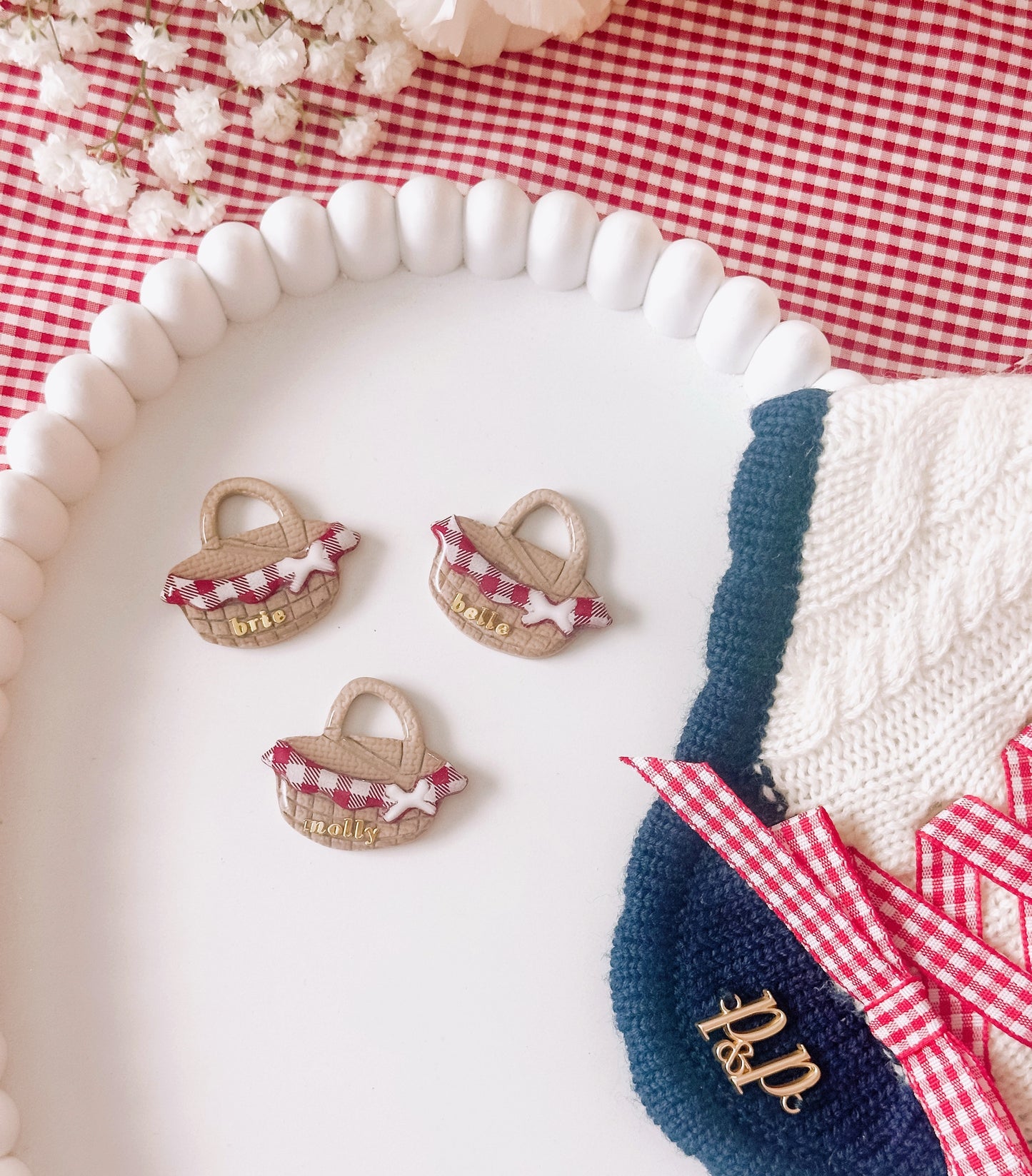 PICNIC BASKET- Clay Pet ID Tag
