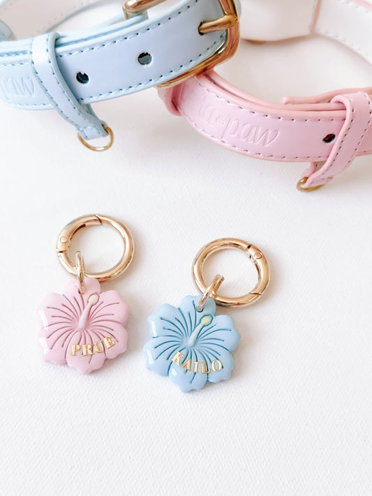 HIBISCUS FLOWER- Clay Pet ID Tag