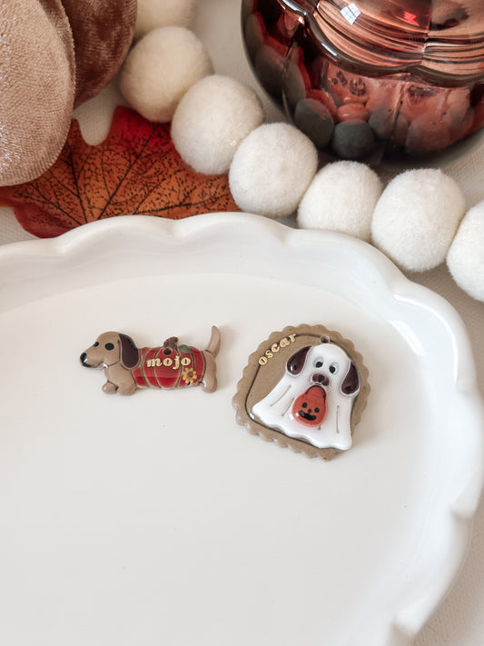 FALL PUP- Clay Pet ID Tag