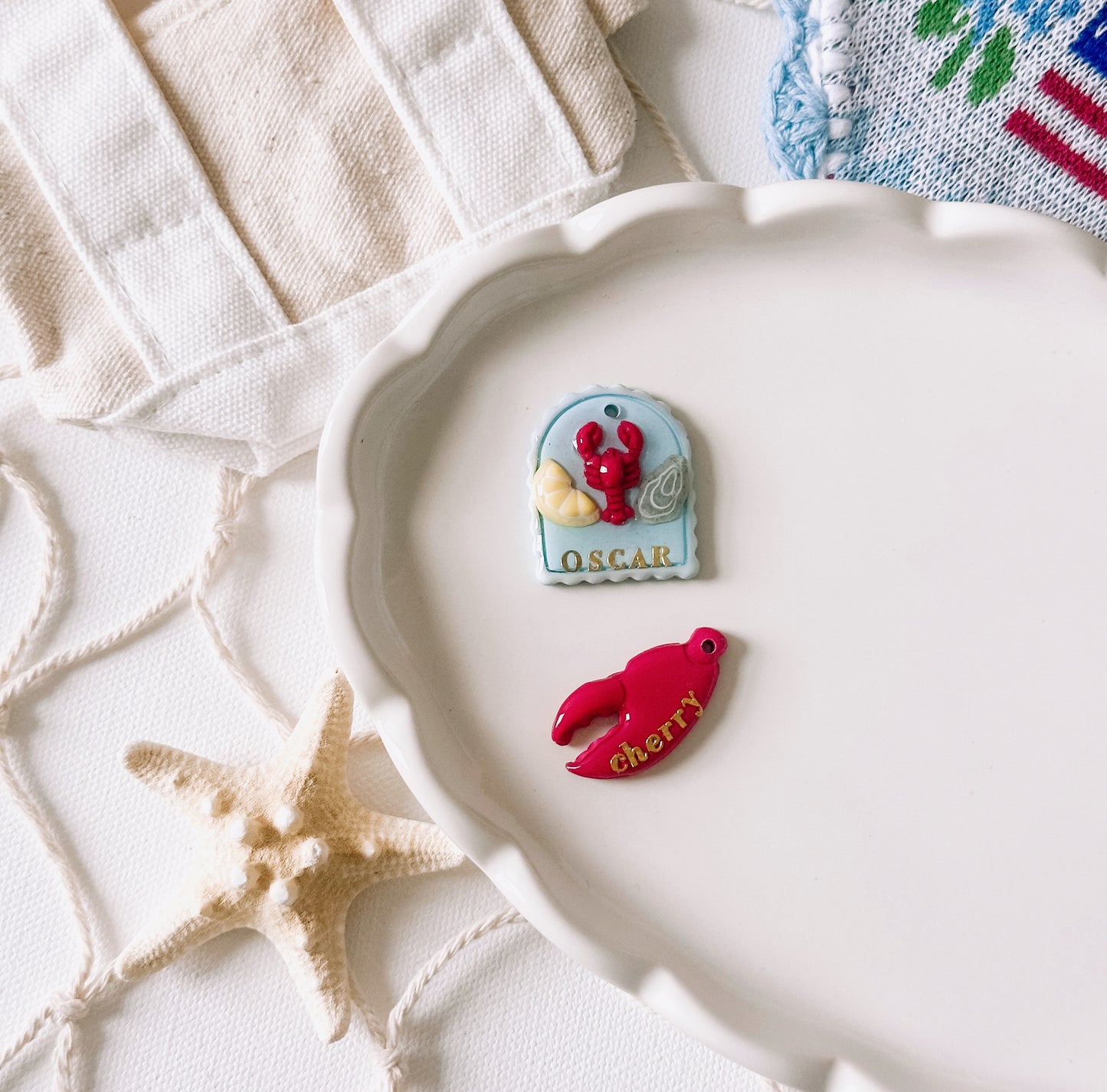 LOBSTER- Clay Pet ID Tag