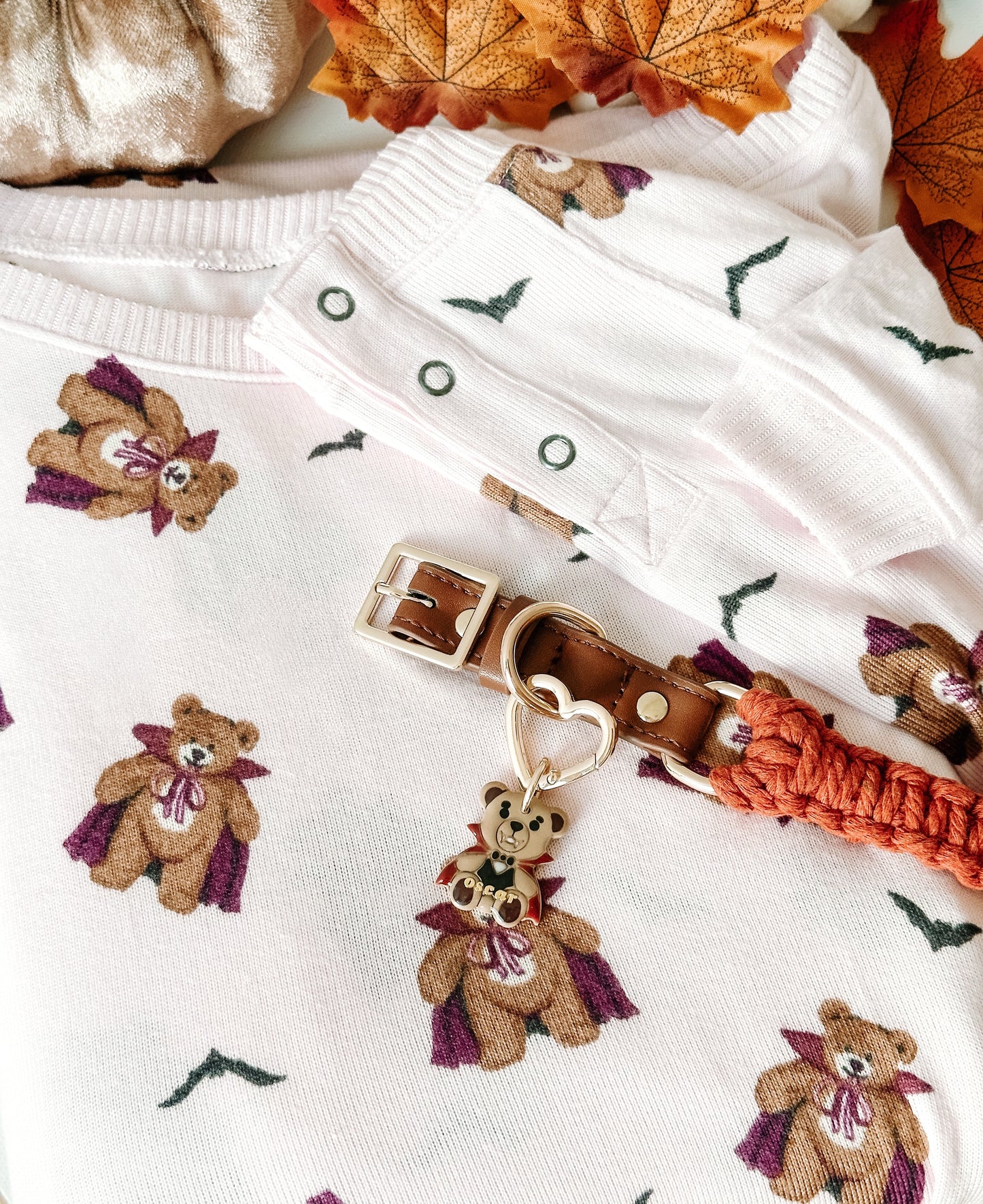 VAMPIRE TEDDY- Clay Pet ID Tag