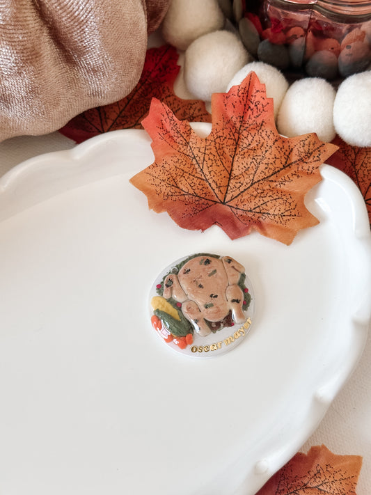 THANKSGIVING PLATE- Clay Pet ID Tag