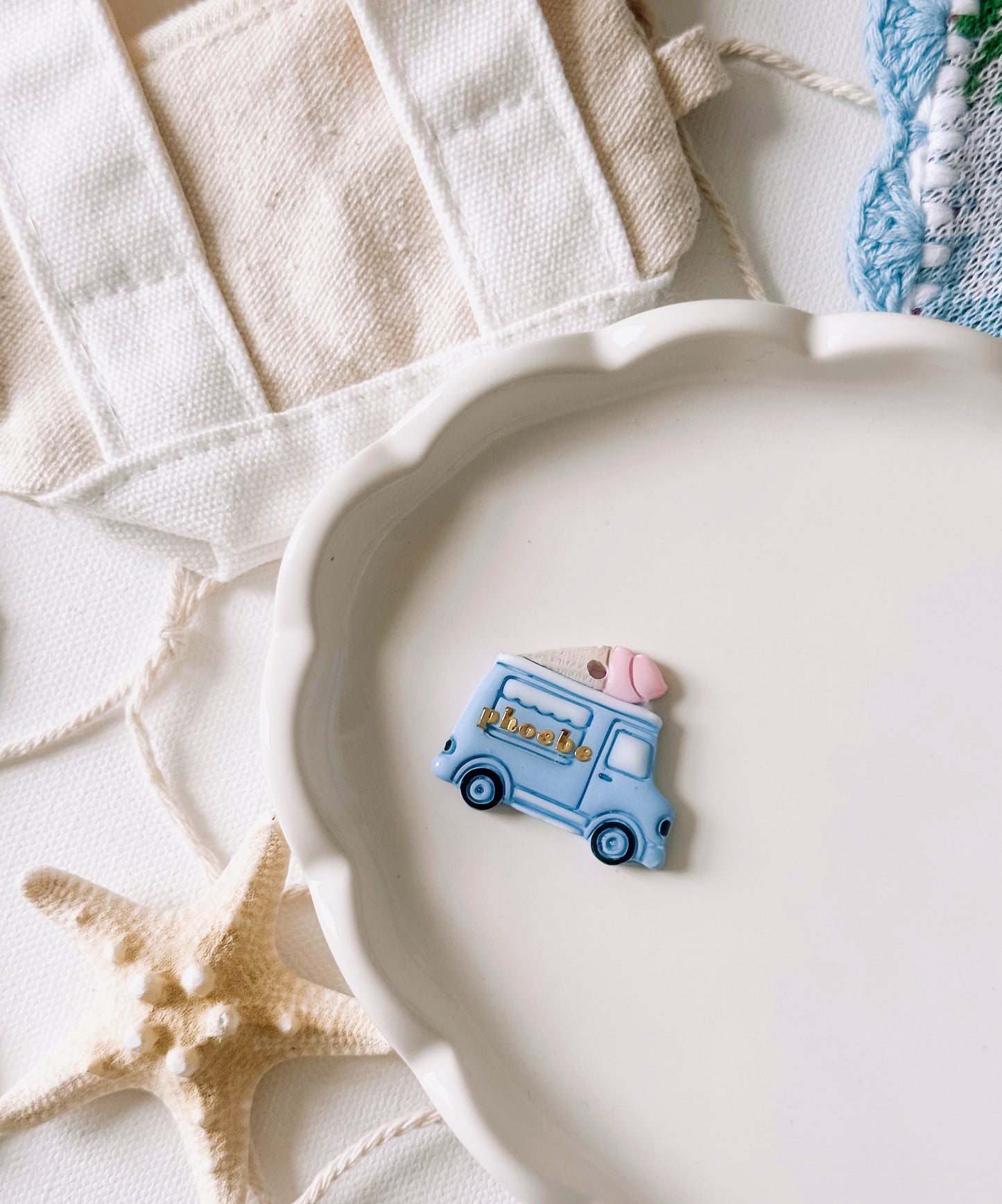 ICE CREAM TRUCK- Clay Pet ID Tag