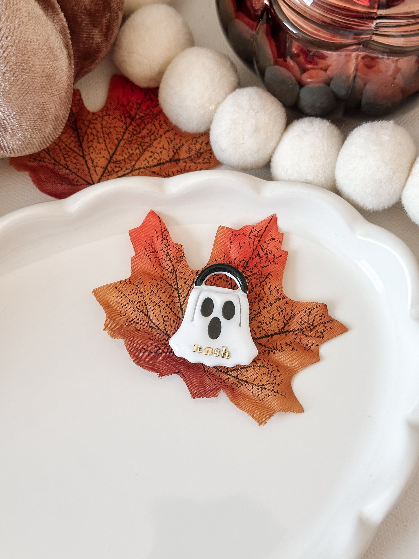 BOO BASKET- Clay Pet ID Tag