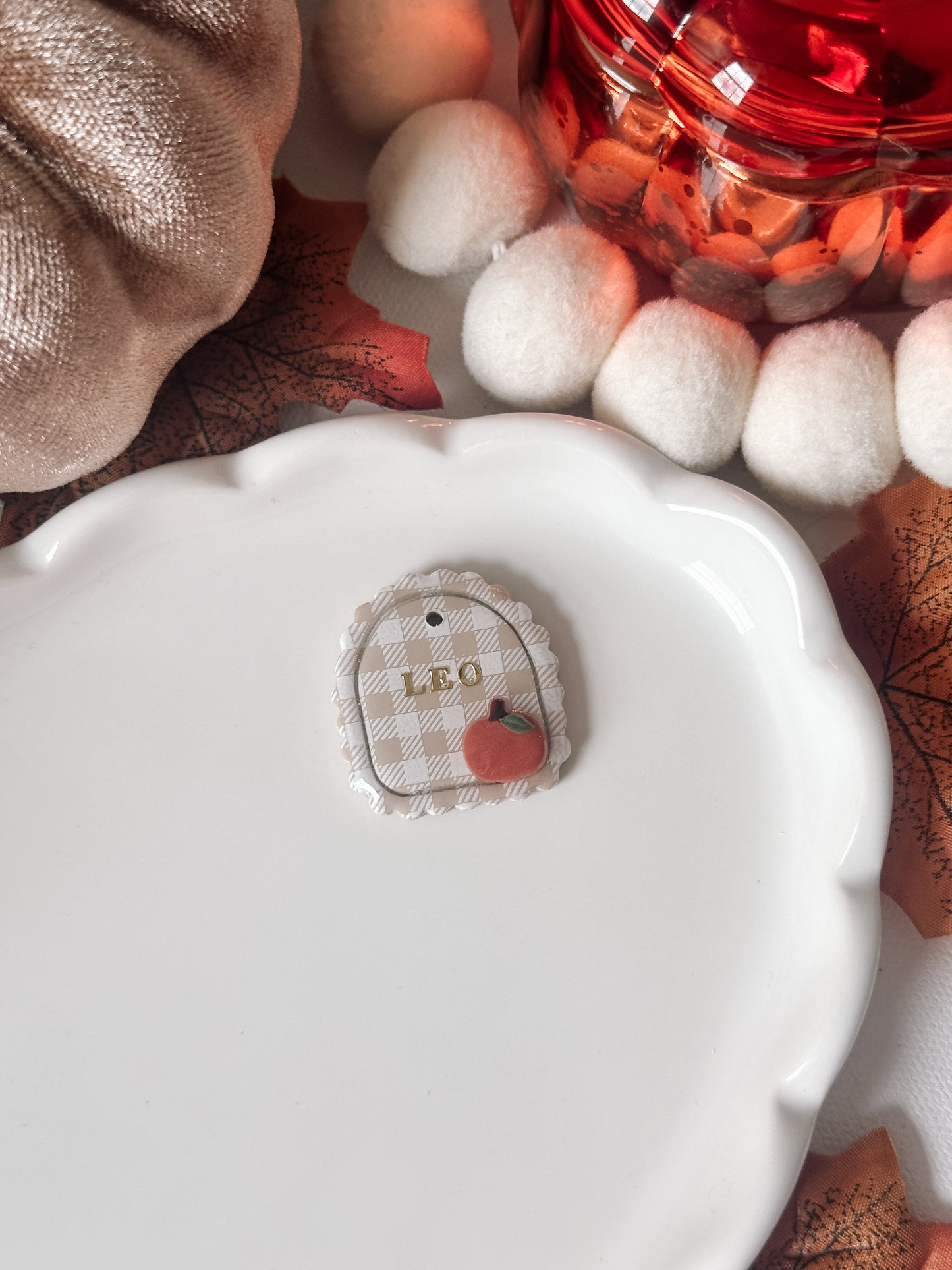 PUMPKIN ARCH- Clay Pet ID Tag
