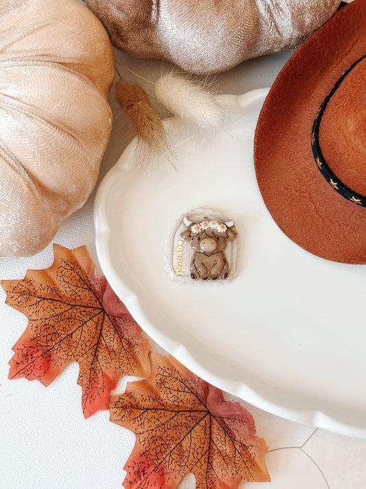 HIGHLAND COW- Clay Pet ID Tag