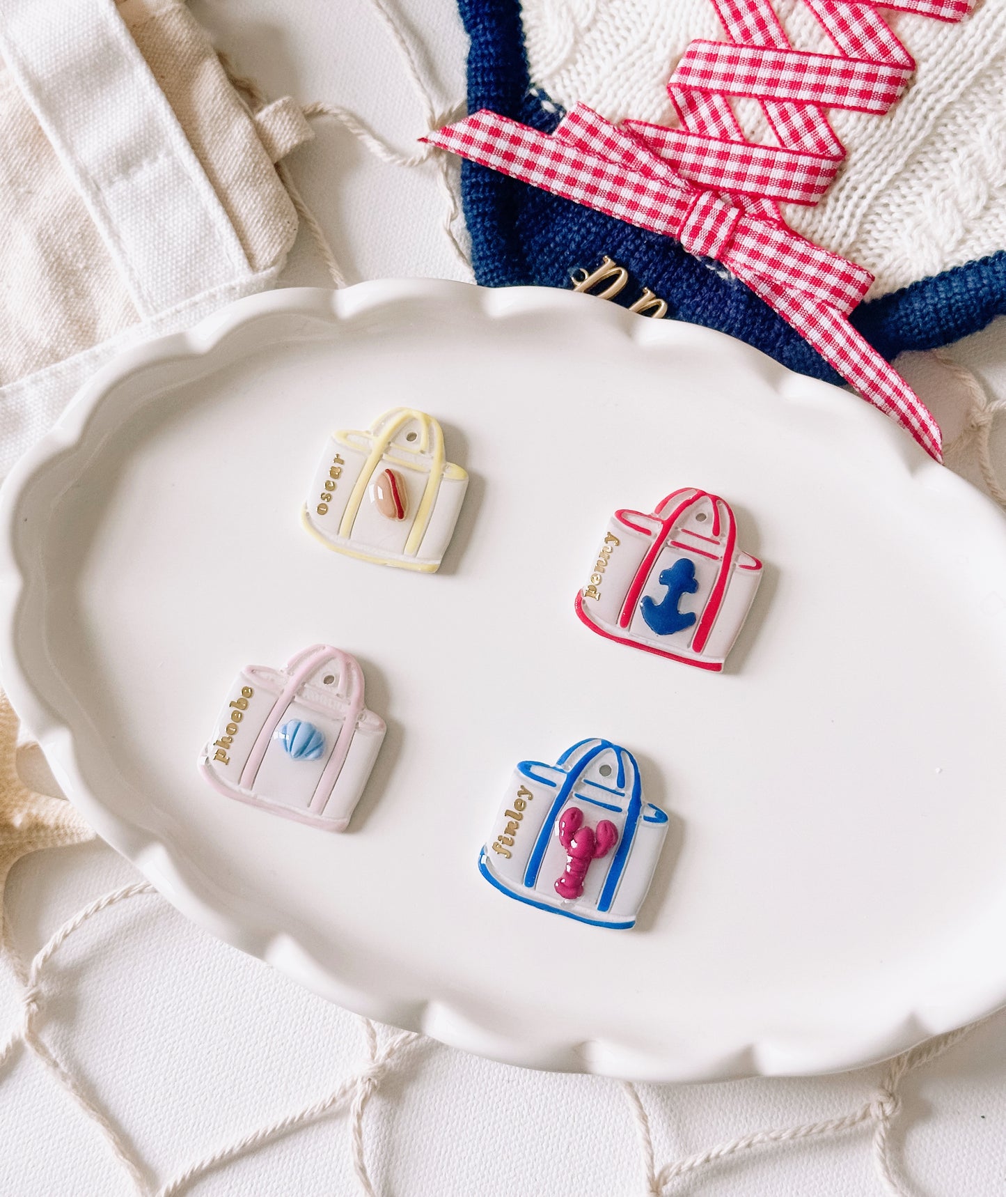 BOAT TOTE- Clay Pet ID Tag