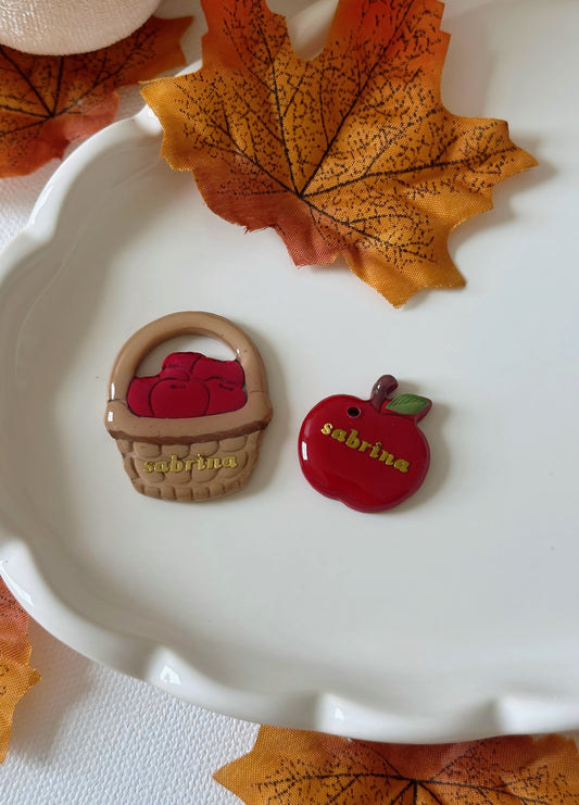 APPLES- Clay Pet ID Tag