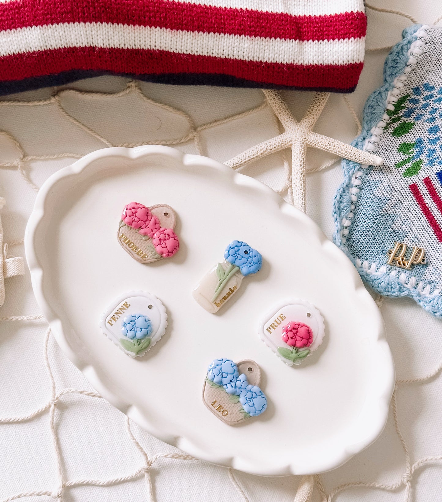 HYDRANGEAS - Clay Pet ID Tag