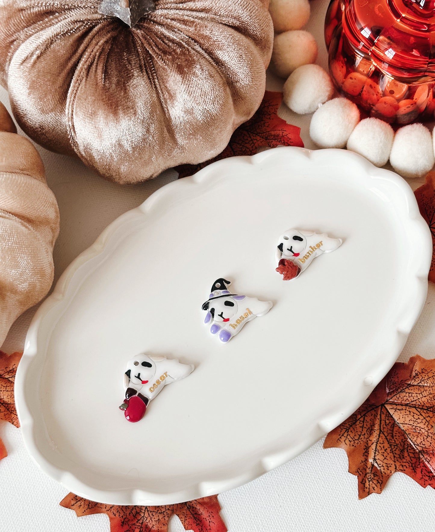 FALL LAMB- Clay Pet ID Tag