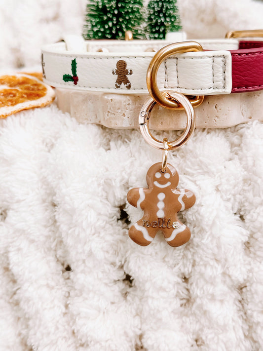 GINGERBREAD- Clay Pet ID Tag