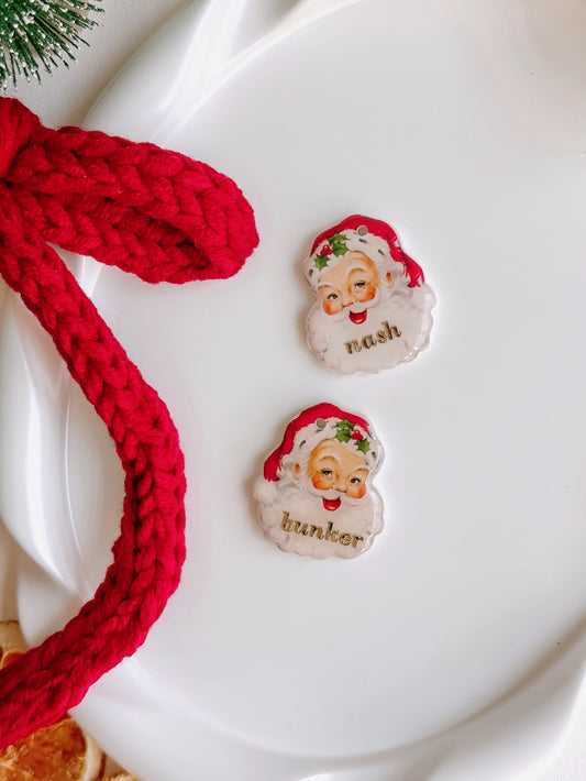 VINTAGE SANTA - Clay Pet ID Tag