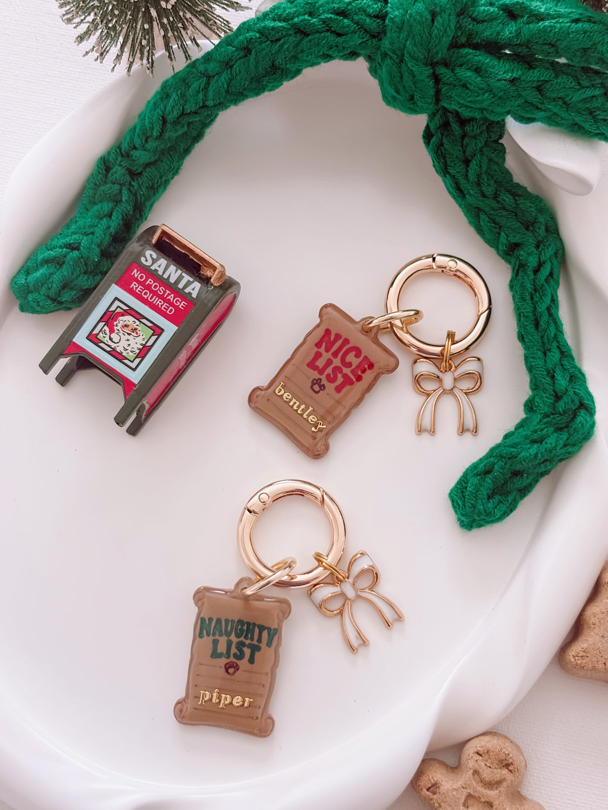 SANTAS LIST- Clay Pet ID Tag