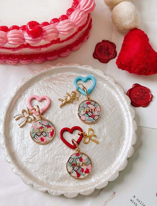 LOVE CONFETTI- Metal Frame Resin Tag