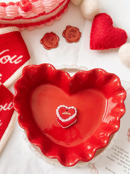 HEART CAKE- Clay Pet ID Tag