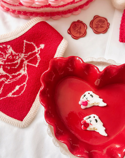 VALENTINES LAMBIE- Clay Pet ID Tag