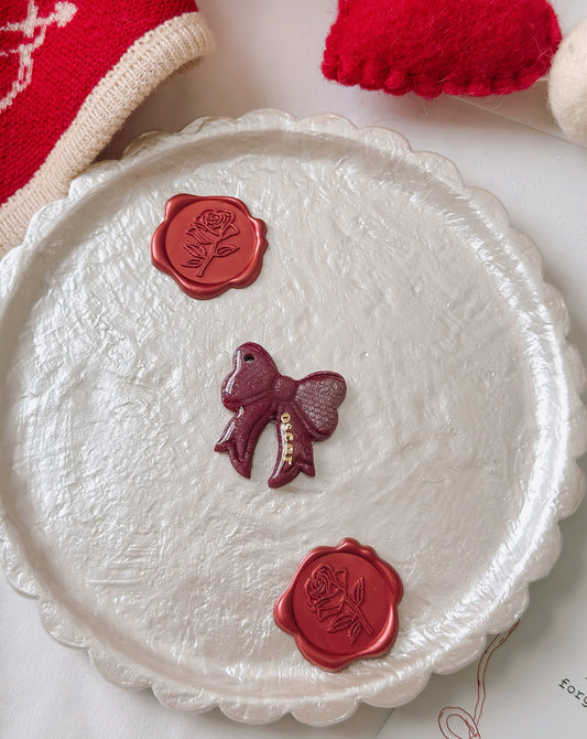 LACE BOW- Clay Pet ID Tag