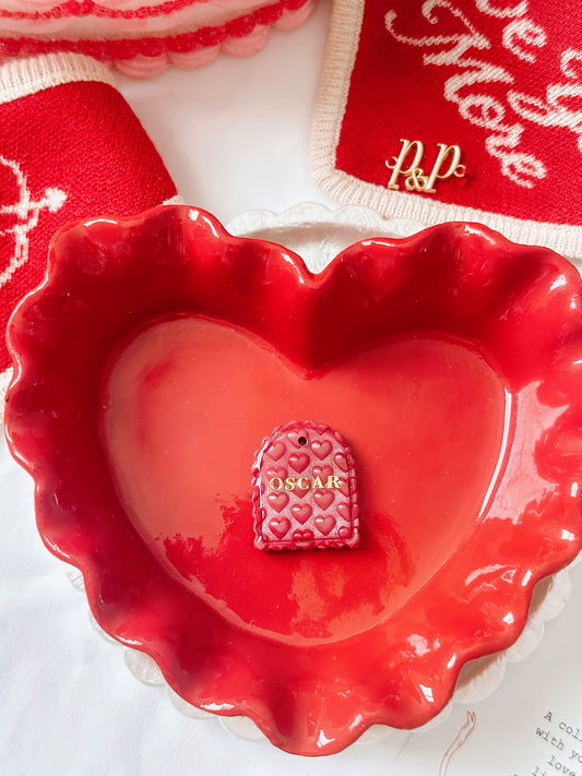 HEART BUBBLE ARCH- Clay Pet ID Tag