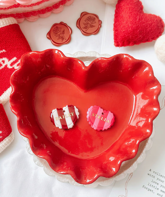 SCALLOP HEART- Clay Pet ID Tag