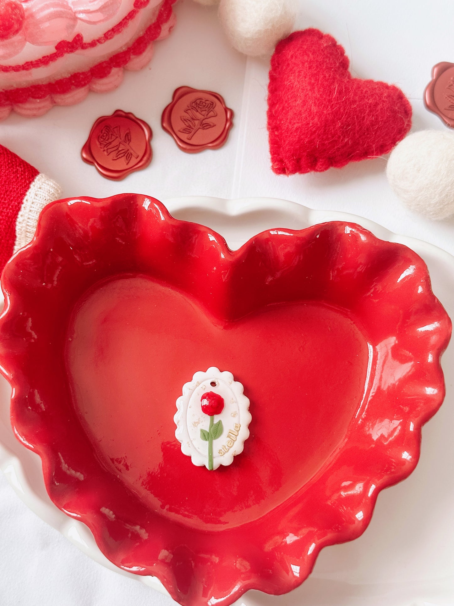 ROSE- Clay Pet ID Tag