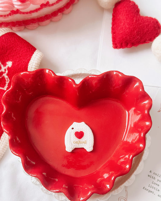HEART SWEATER- Clay Pet ID Tag