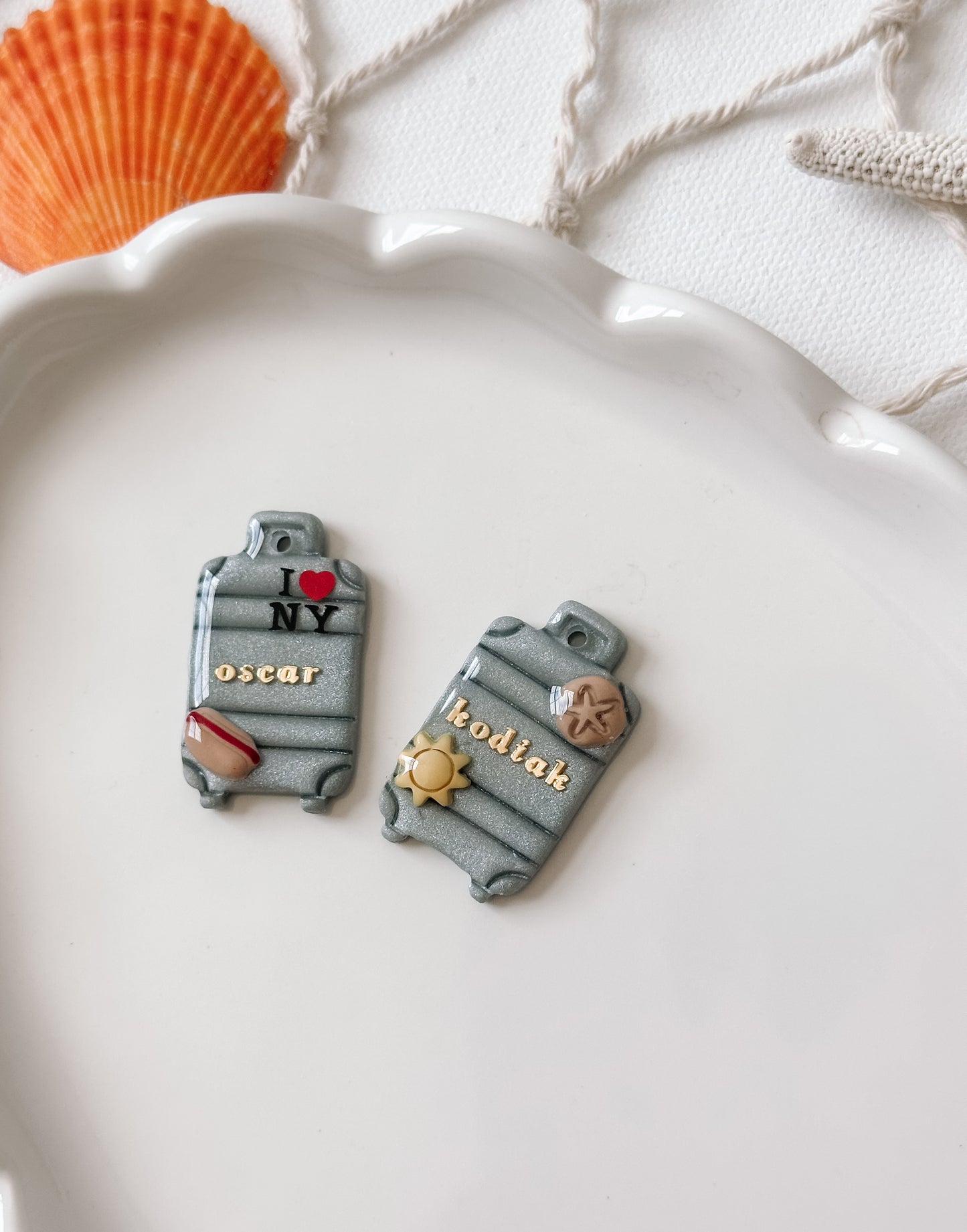 SUITCASE- Clay Pet ID Tag