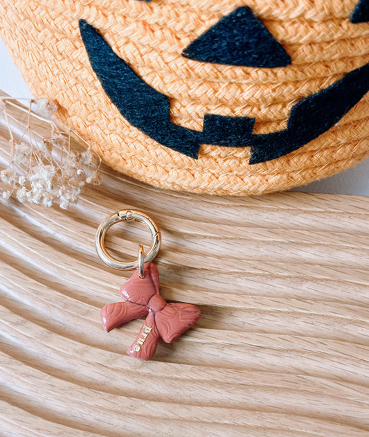 PUMPKIN BOW- Clay Pet ID Tag